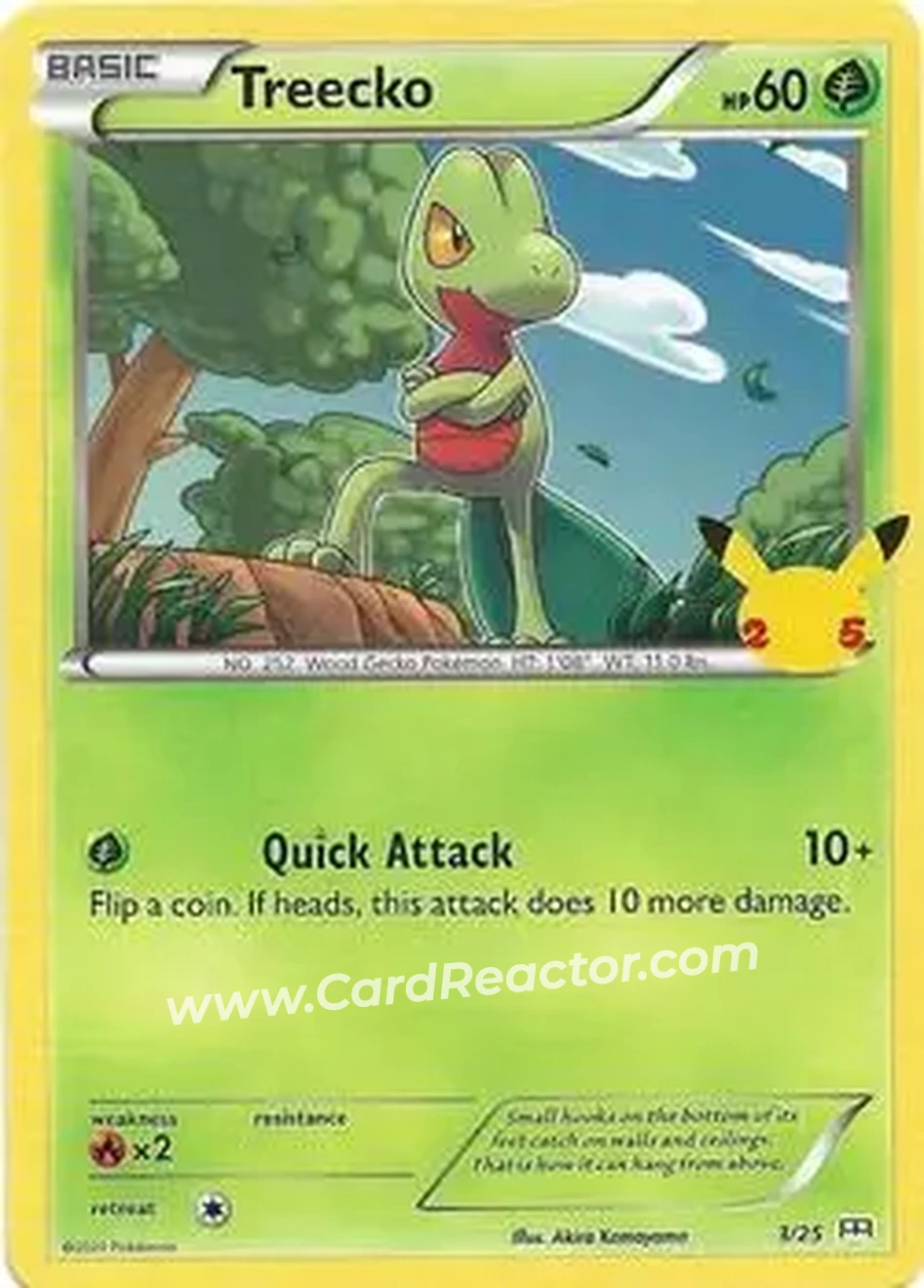 2021 Pokemon McDonald's 25th Anniversary Special Edition #3/25 - Treecko