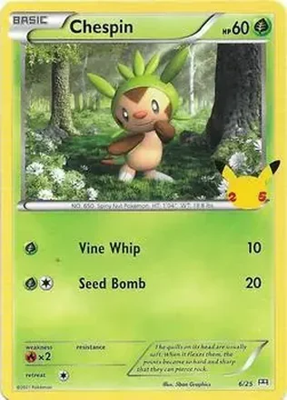 2021 Pokemon McDonald's 25th Anniversary Special Edition #6/25 - Chespin