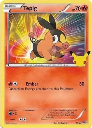 2021 Pokemon McDonald's 25th Anniversary Special Edition #13/25 - Tepig
