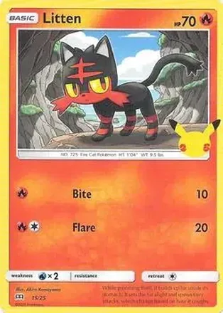 2021 Pokemon McDonald's 25th Anniversary Special Edition #15/25 - Litten