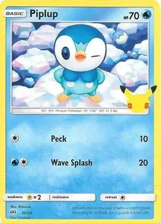 2021 Pokemon McDonald's 25th Anniversary Special Edition #20/25 - Piplup