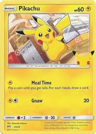 2021 Pokemon McDonald's 25th Anniversary Special Edition #25/25 - Pikachu