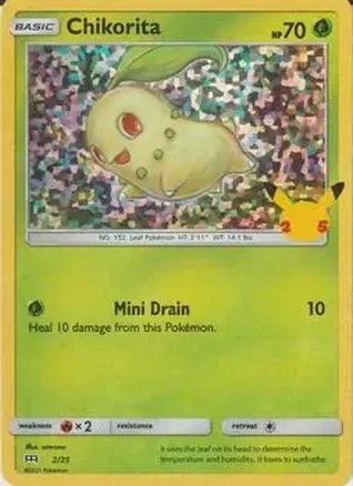 2021 Pokemon McDonald's 25th Anniversary Special Edition - Foil #2/25 - Chikorita