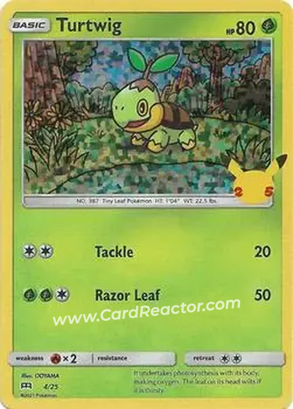 2021 Pokemon McDonald's 25th Anniversary Special Edition - Foil #4/25 - Turtwig