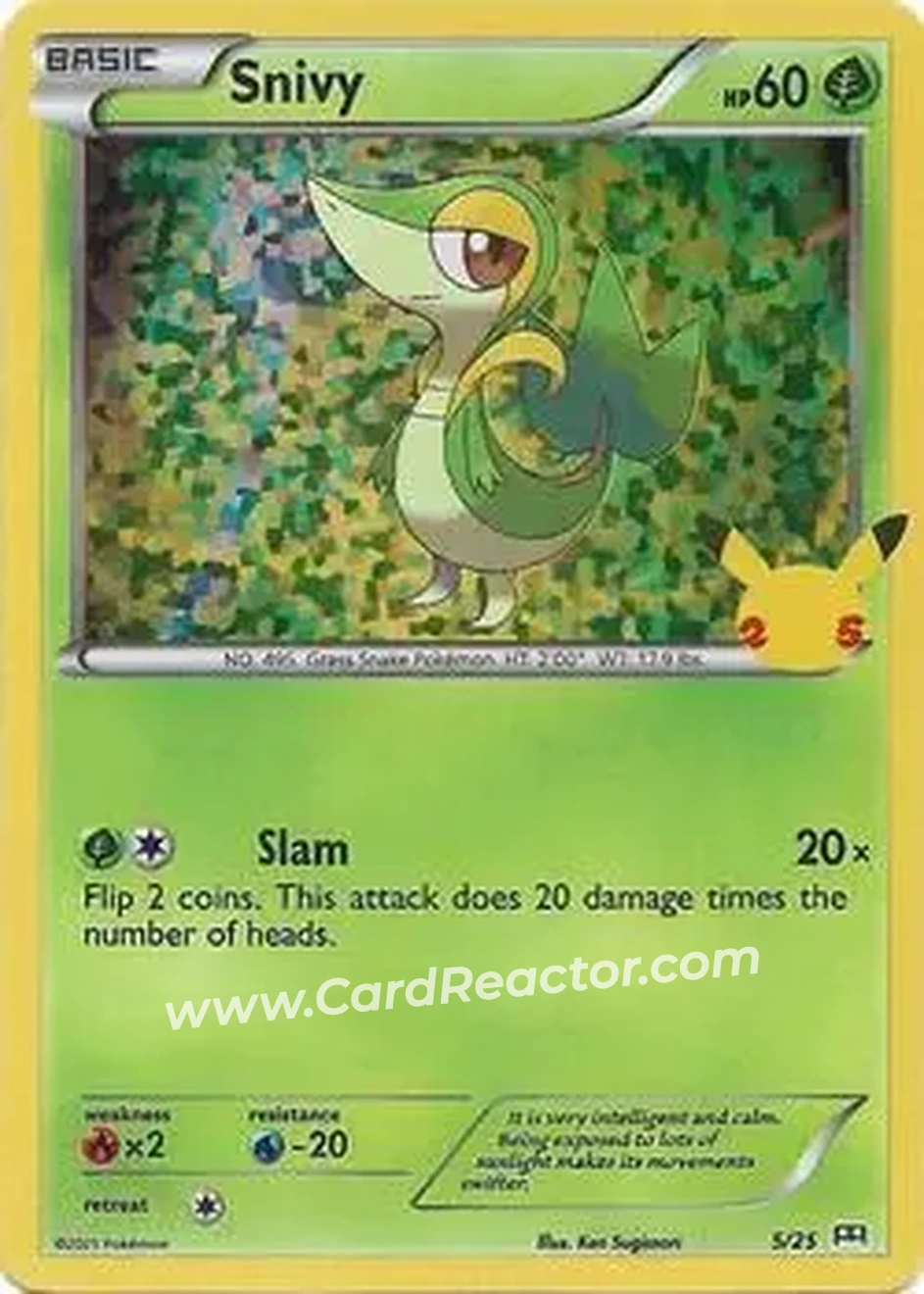 2021 Pokemon McDonald's 25th Anniversary Special Edition - Foil #5/25 - ツタージャ - Front