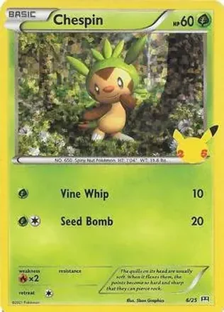 2021 Pokemon McDonald's 25th Anniversary Special Edition - Foil #6/25 - Chespin