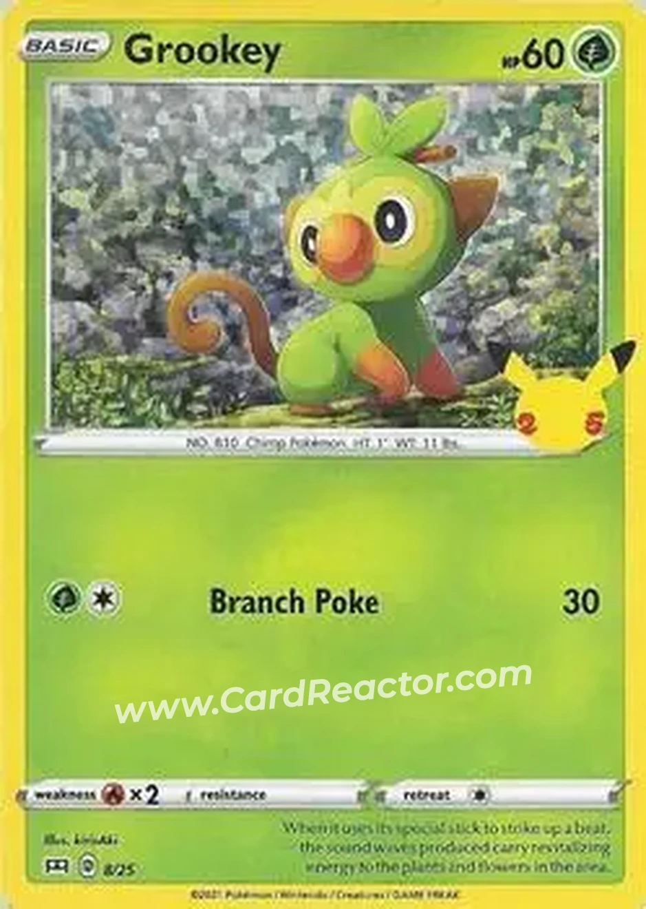2021 Pokemon McDonald's 25th Anniversary Special Edition - Foil #8/25 - Grookey