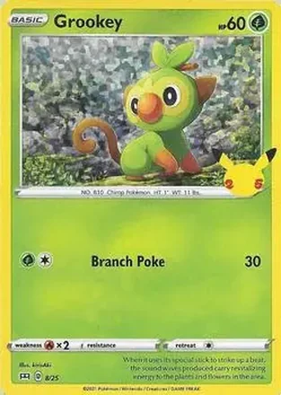 2021 Pokemon McDonald's 25th Anniversary Special Edition - Foil #8/25 - Grookey