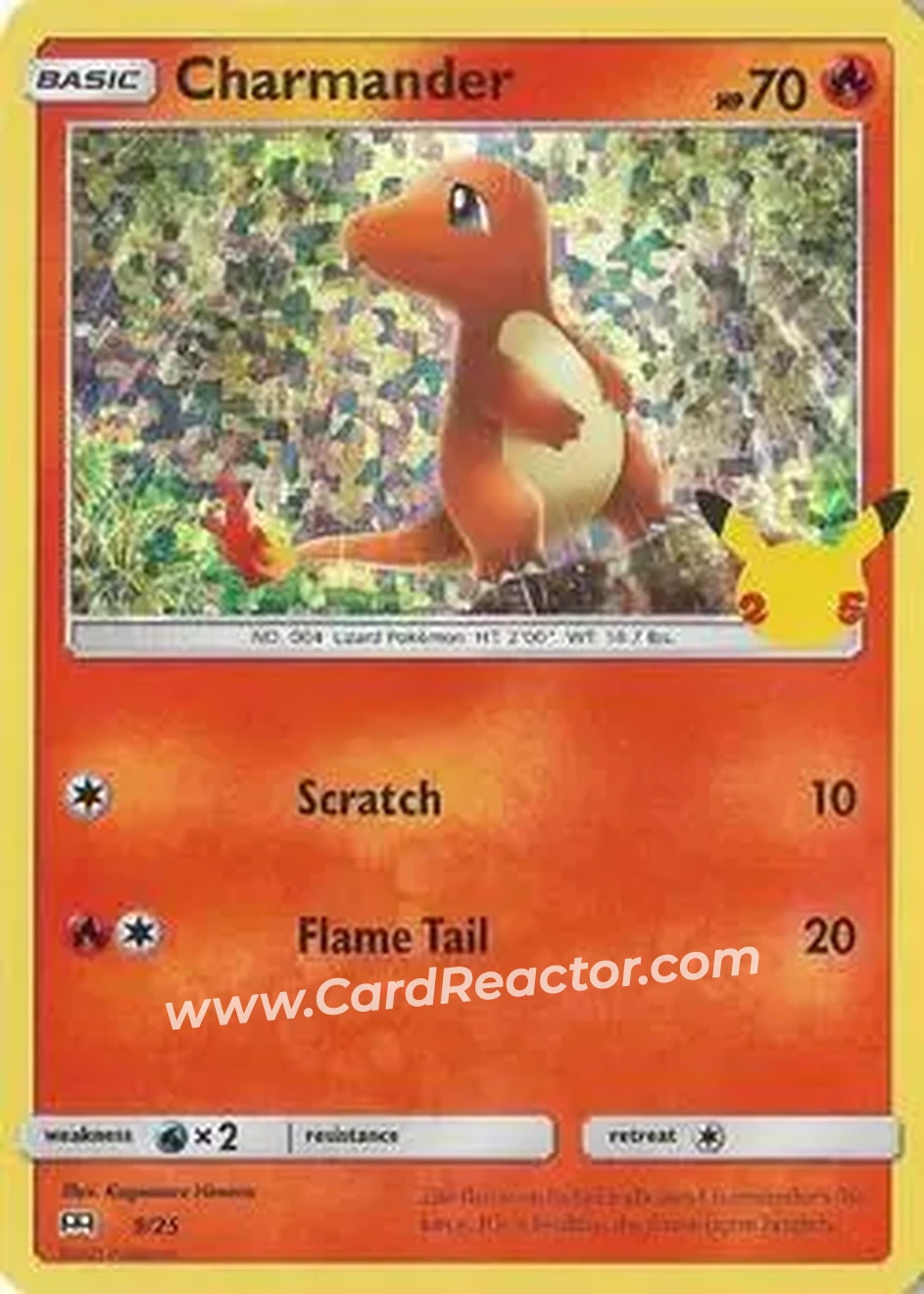 2021 Pokemon McDonald's 25th Anniversary Special Edition - Foil #9/25 - Charmander - Front