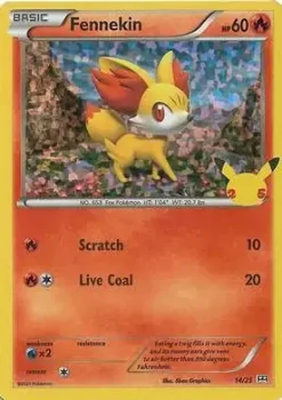 2021 Pokemon McDonald's 25th Anniversary Special Edition - Foil #14/25 - Fennekin