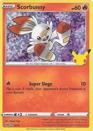 2021 Pokemon McDonald's 25th Anniversary Special Edition - Foil #16/25 - Scorbunny