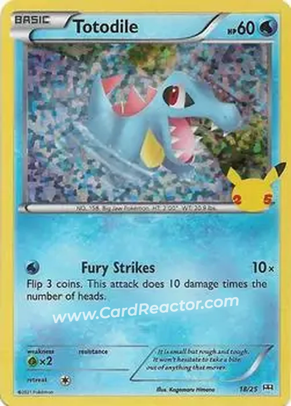 2021 Pokemon McDonald's 25th Anniversary Special Edition - Foil #18/25 - Totodile - Front 2021 Pokemon McDonald's 25th Anniversary Special Edition - Foil #18/25 - Totodile - Front