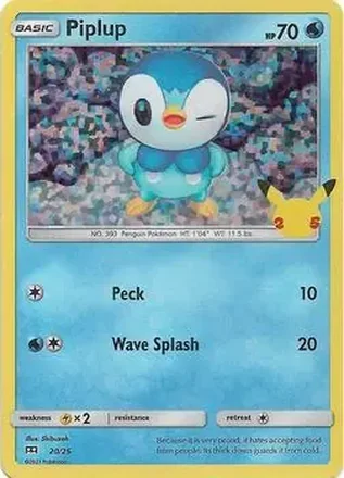 2021 Pokemon McDonald's 25th Anniversary Special Edition - Foil #20/25 - Piplup