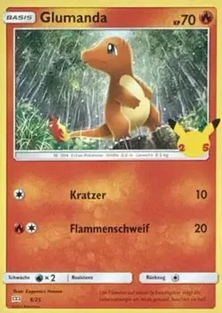 2021 Pokemon McDonald's 25th Anniversary Special Edition (German) #9/25 - Charmander