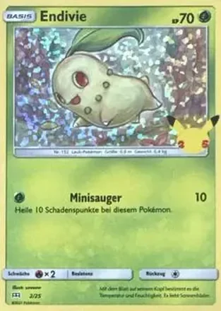 2021 Pokemon McDonald's 25th Anniversary Special Edition (German) - Foil #2/25 - Chikorita
