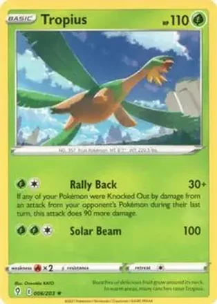 2021 Pokemon Sword & Shield Evolving Skies #006/203 - Tropius