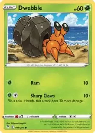 2021 Pokemon Sword & Shield Evolving Skies #011/203 - Dwebble
