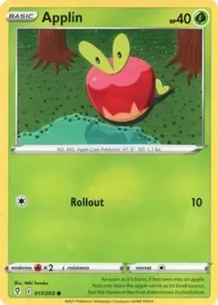 2021 Pokemon Sword & Shield Evolving Skies #017/203 - Applin