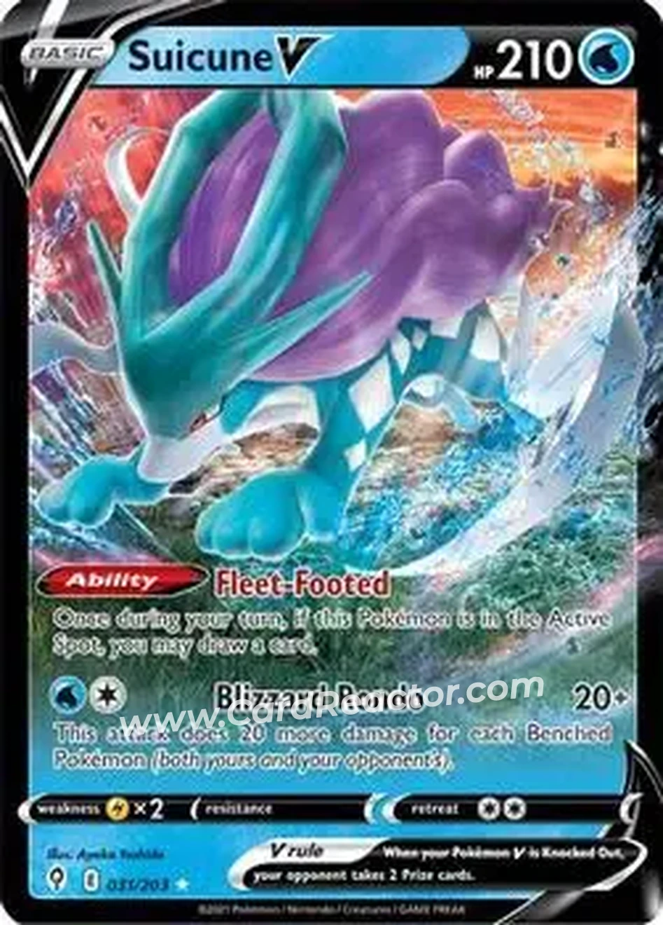 2021 Pokemon Sword & Shield Evolving Skies #031/203 - Suicune