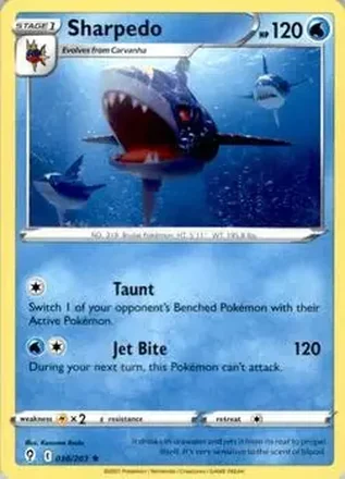 2021 Pokemon Sword & Shield Evolving Skies #036/203 - Mega Sharpedo ex