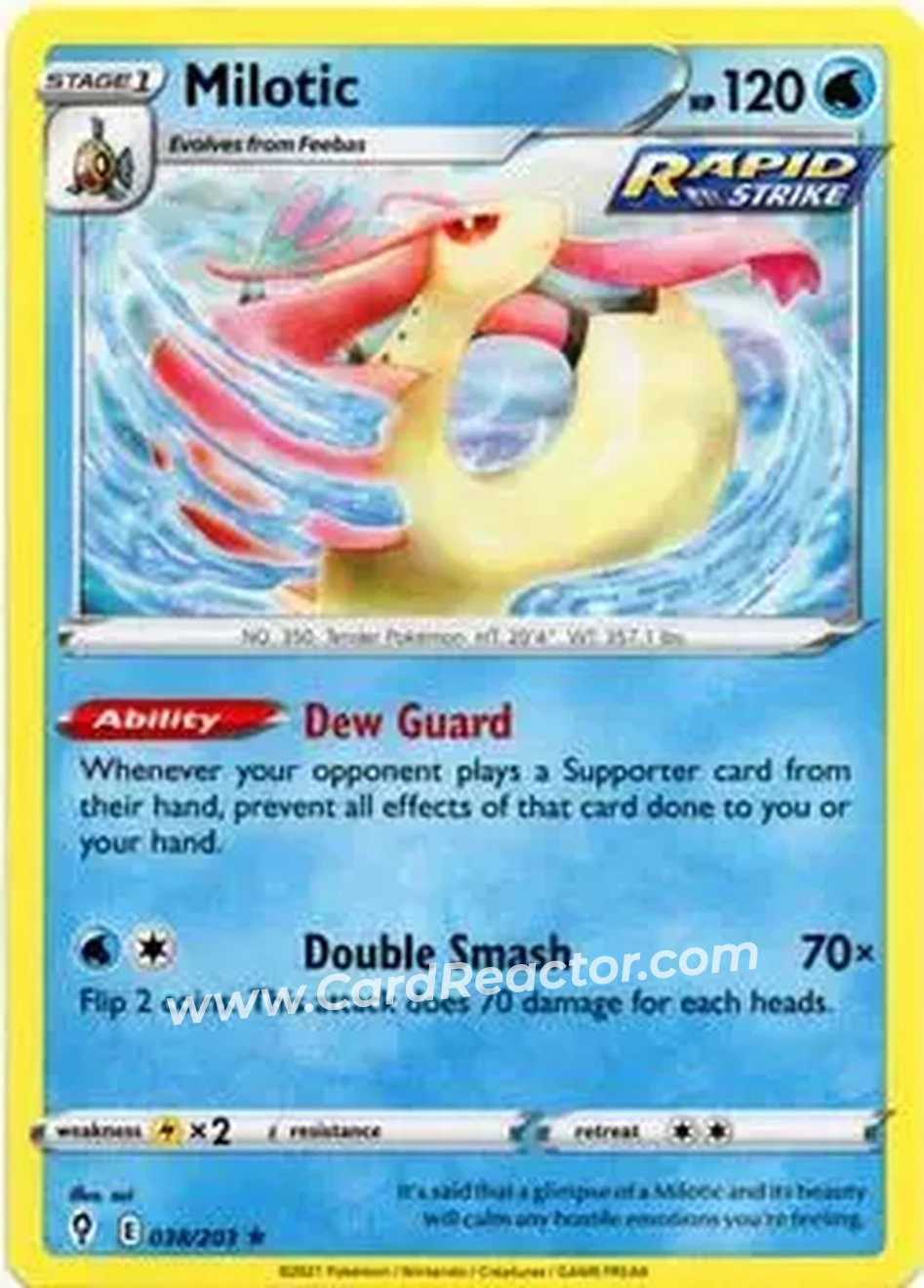 2021 Pokemon Sword & Shield Evolving Skies #038/203 - Cynthia's Milotic - Front