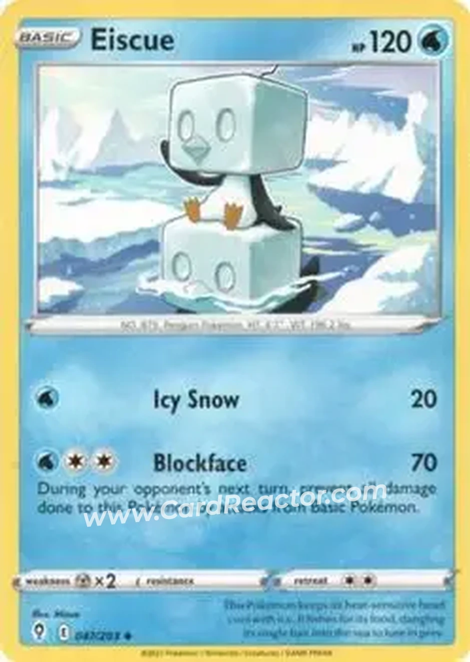 2021 Pokemon Sword & Shield Evolving Skies #047/203 - Eiscue - Front