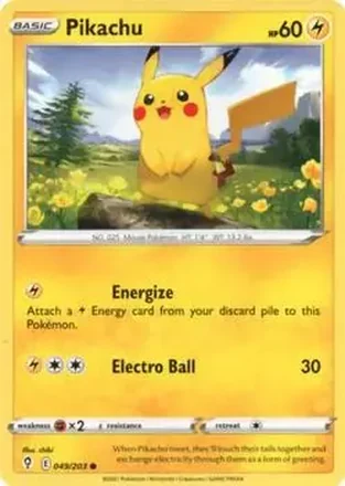 2021 Pokemon Sword & Shield Evolving Skies #049/203 - Pikachu