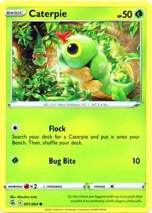2021 Pokemon Sword & Shield Fusion Strike #001/264 - Caterpie