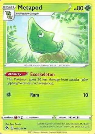 2021 Pokemon Sword & Shield Fusion Strike #002/264 - Metapod