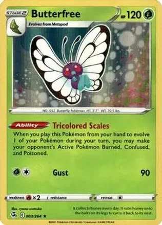 2021 Pokemon Sword & Shield Fusion Strike #003/264 - Butterfree