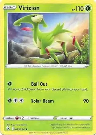 2021 Pokemon Sword & Shield Fusion Strike #015/264 - Virizion