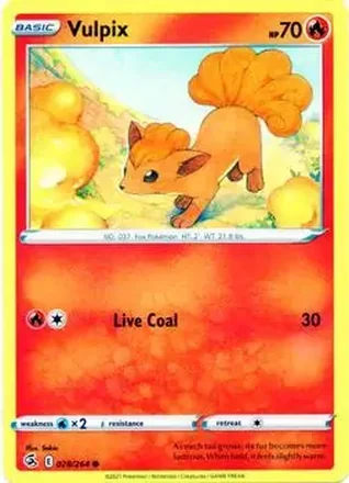 2021 Pokemon Sword & Shield Fusion Strike #028/264 - Vulpix