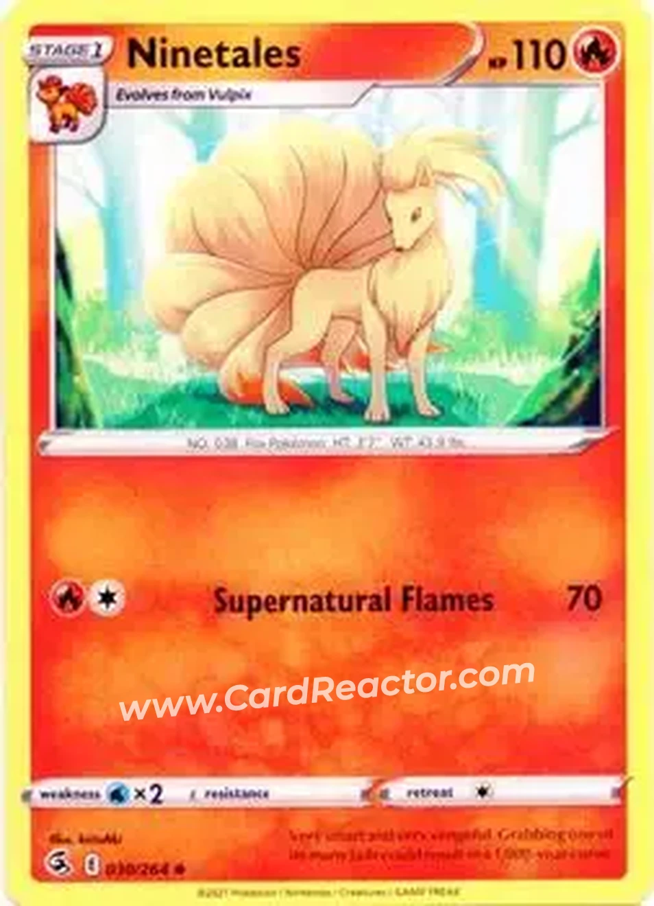 2021 Pokemon Sword & Shield Fusion Strike #030/264 - Ninetales - Front