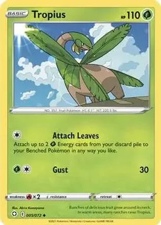2021 Pokemon Sword & Shield Shining Fates #005/072 - Tropius
