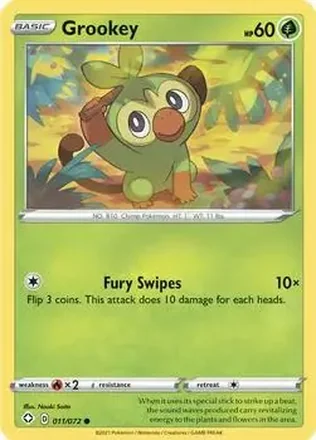 2021 Pokemon Sword & Shield Shining Fates #011/072 - Grookey