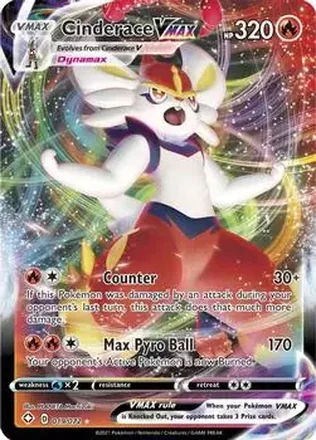 2021 Pokemon Sword & Shield Shining Fates #019/072 - Cinderace ex