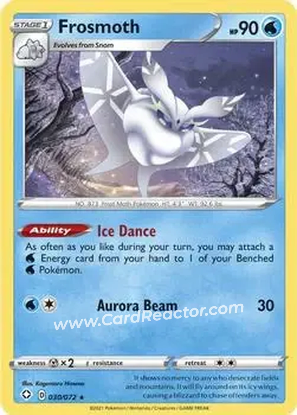 2021 Pokemon Sword & Shield Shining Fates #030/072 - Frosmoth - Front