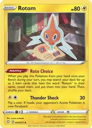 2021 Pokemon Sword & Shield Shining Fates #034/072 - Rotom