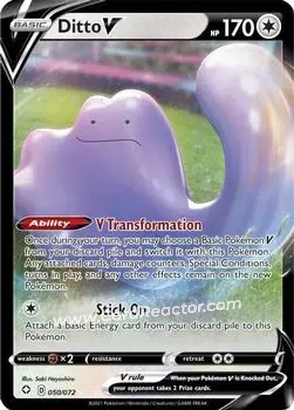 2021 Pokemon Sword & Shield Shining Fates #050/072 - Ditto - Front