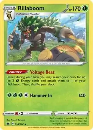 2020 Pokemon Sword & Shield #014/202 - Rillaboom