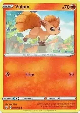 2020 Pokemon Sword & Shield #022/202 - Vulpix