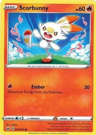 2020 Pokemon Sword & Shield #030/202 - Scorbunny