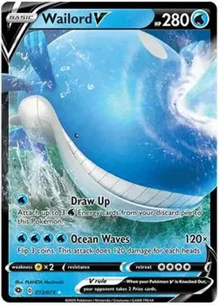 2020 Pokemon Sword & Shield Champion's Path #013/073 - Wailord ex