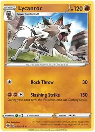 2020 Pokemon Sword & Shield Champion's Path #030/073 - Lycanroc