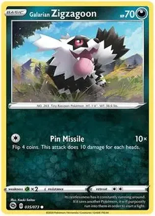 2020 Pokemon Sword & Shield Champion's Path #035/073 - Galarian Zigzagoon
