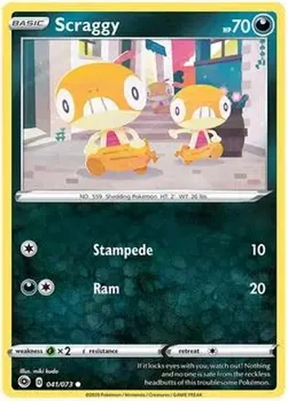 2020 Pokemon Sword & Shield Champion's Path #041/073 - Scraggy