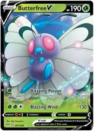 2020 Pokemon Sword & Shield Darkness Ablaze #001/189 - Butterfree