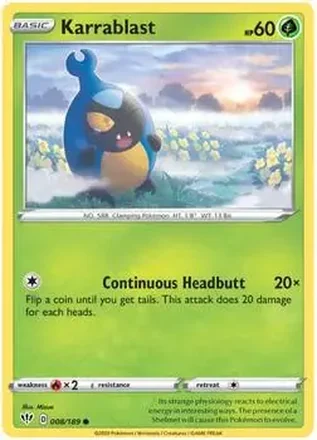2020 Pokemon Sword & Shield Darkness Ablaze #008/189 - カブルモ