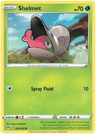 2020 Pokemon Sword & Shield Darkness Ablaze #009/189 - Shelmet