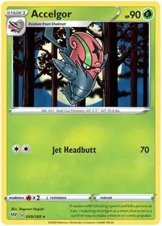 2020 Pokemon Sword & Shield Darkness Ablaze #010/189 - Accelgor